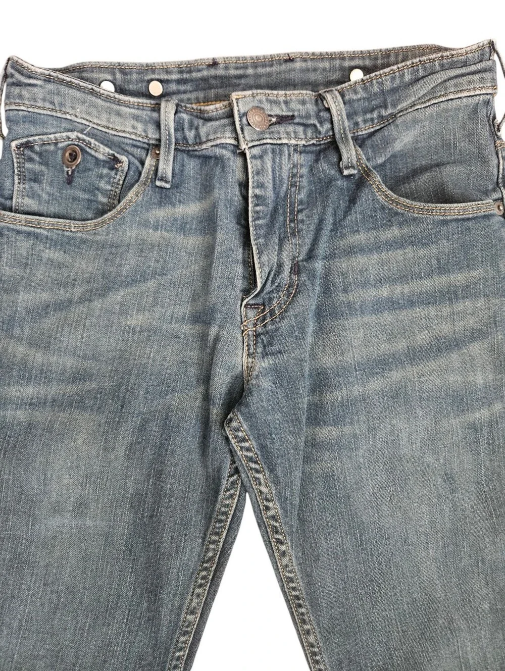 Levis 511 Slim Fit Engineered Style Y2K Jeans Button Detail Cinch Waist 27x30‎